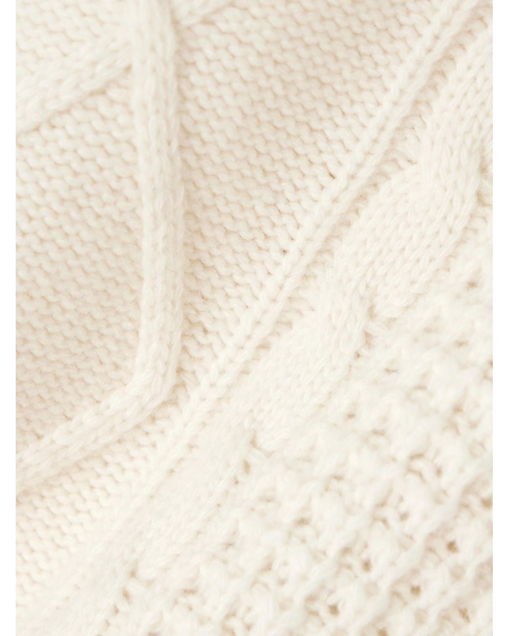 Perfect Moment White Cable-Knit Roll-Neck Top