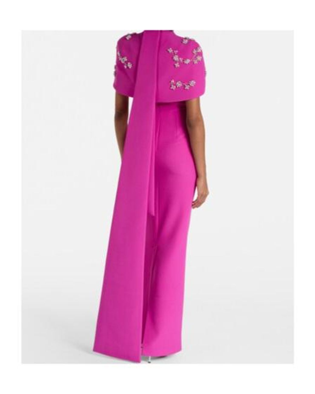 Safiyaa Pink Embellished Caped Gown