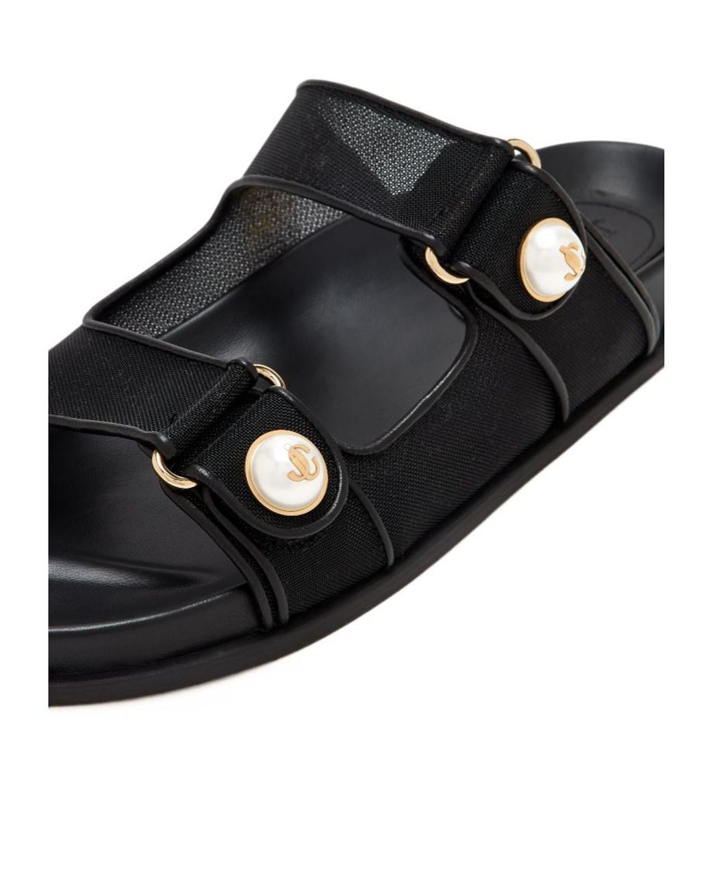 Jimmy Choo Black Round-Toe Slippers