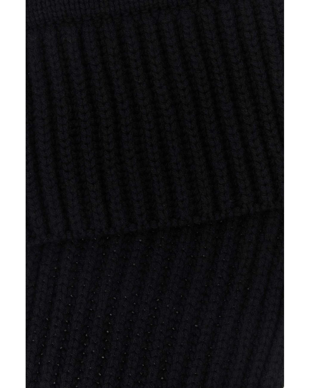 Gucci Black Logo Detailed Cable Knit Scarf