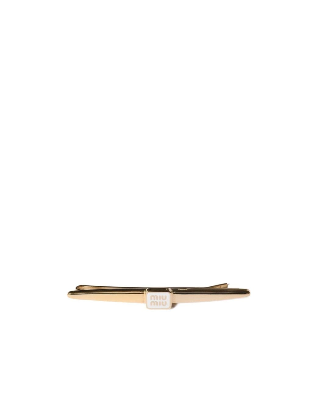 Miu Miu White Logo-Detailed Hair Clip