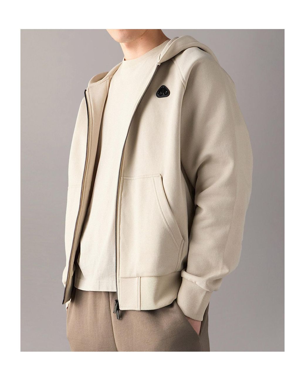 Moose Knuckles Natural Yul Zip-Up Hoodie for men