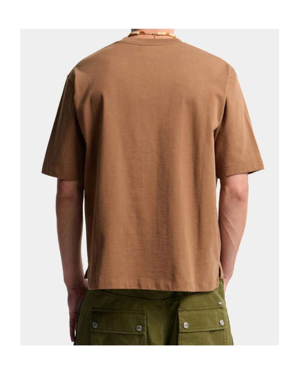 DSquared² Brown Logo Embroidered Crewneck T-Shirt for men