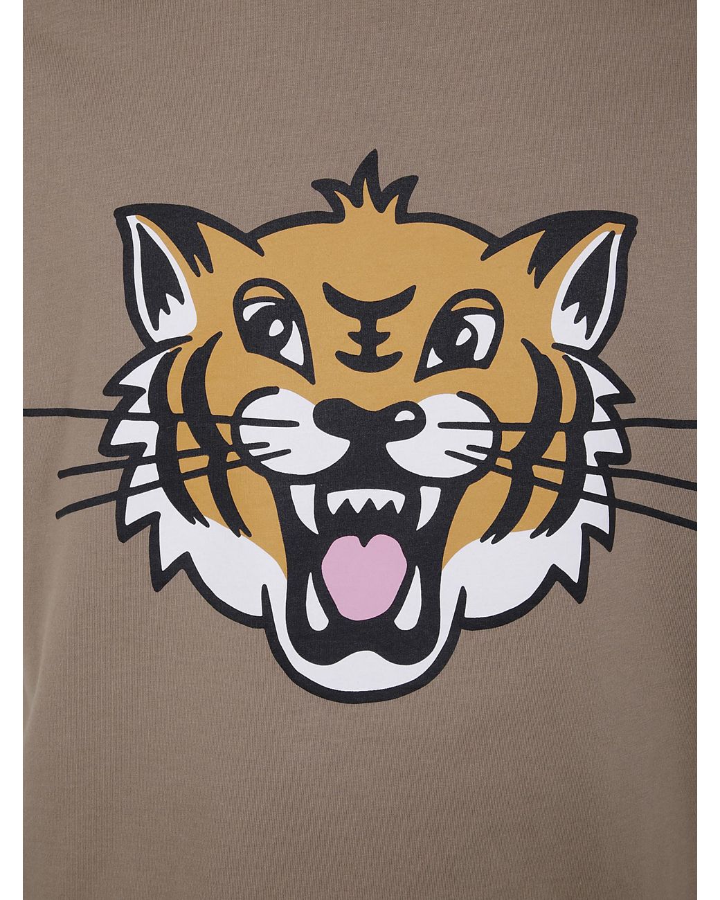 KENZO Gray Happy Tiger Crewneck T-Shirt for men