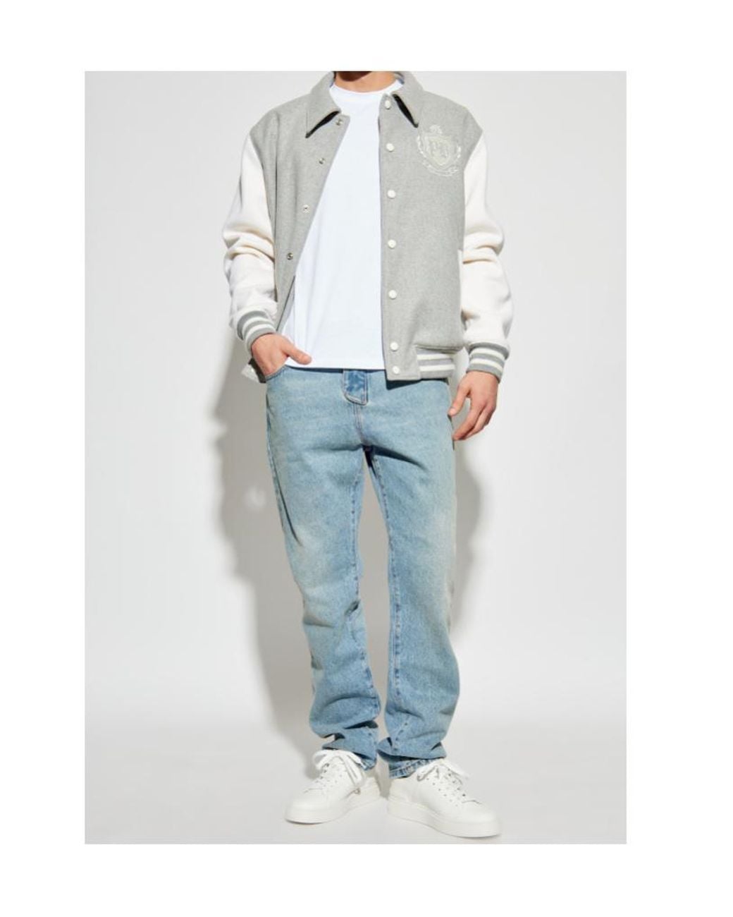Balmain White Long-Sleeve Jacket for men