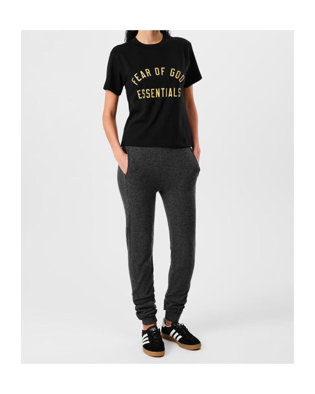 Fear Of God Black Logo Print T-Shirt
