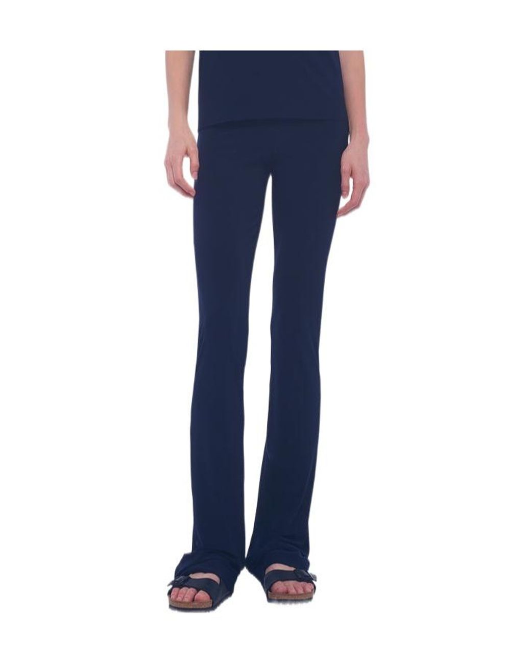 Norma Kamali Blue High-Rise Flared Trousers