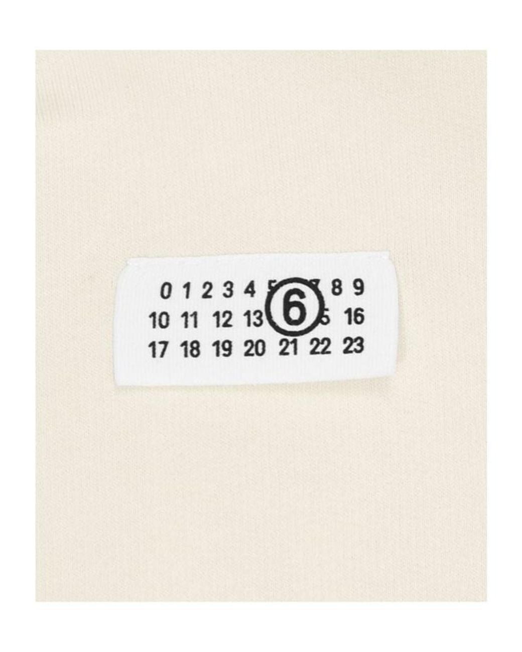 MM6 by Maison Margiela White Cropped Logo Hoodie