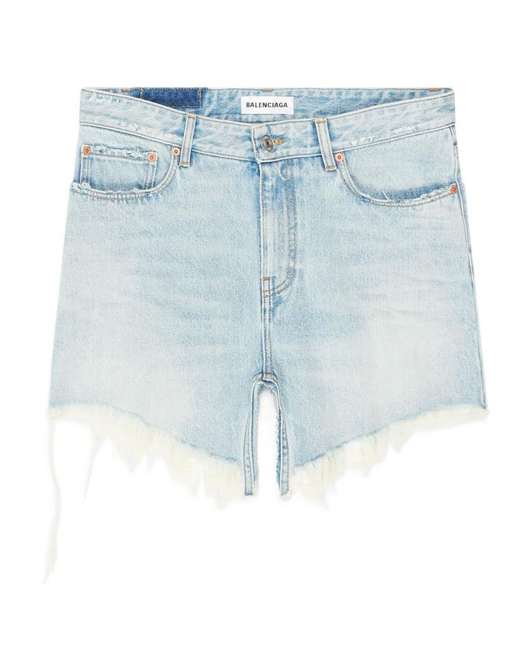 Balenciaga Blue Cut-Up Denim Mini Skirt