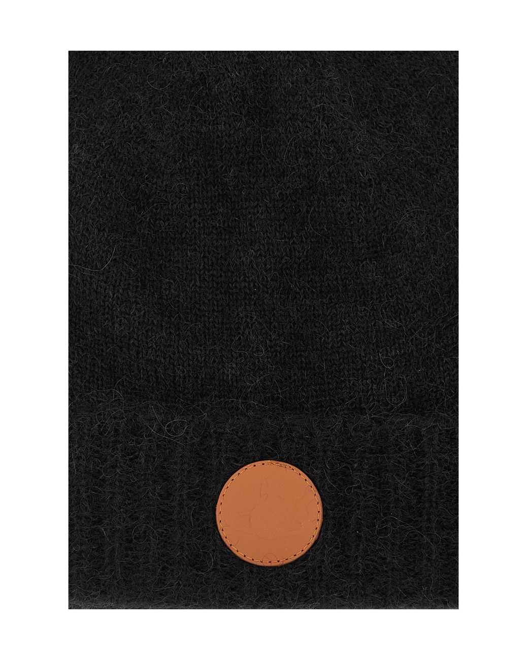 Vivienne Westwood Black Fluffy Logo-Patch Beanie