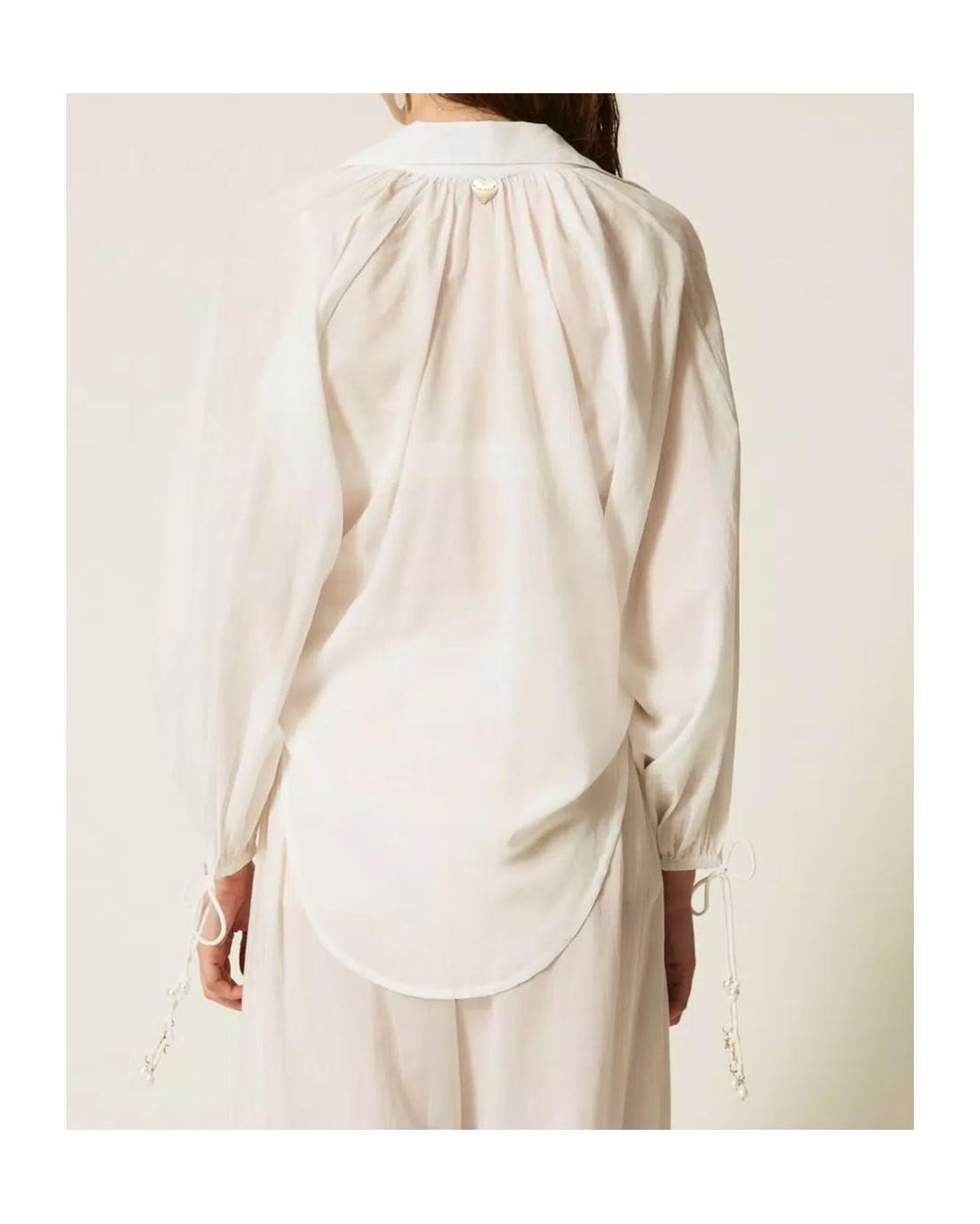Twinset White Tie-Detail Shirt