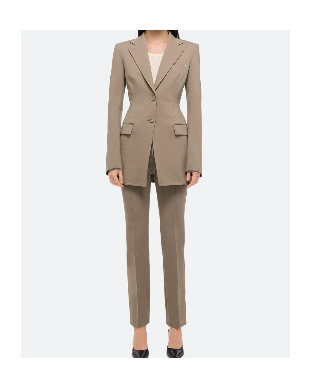 Helmut Lang Natural Zip-Detailed Blazer