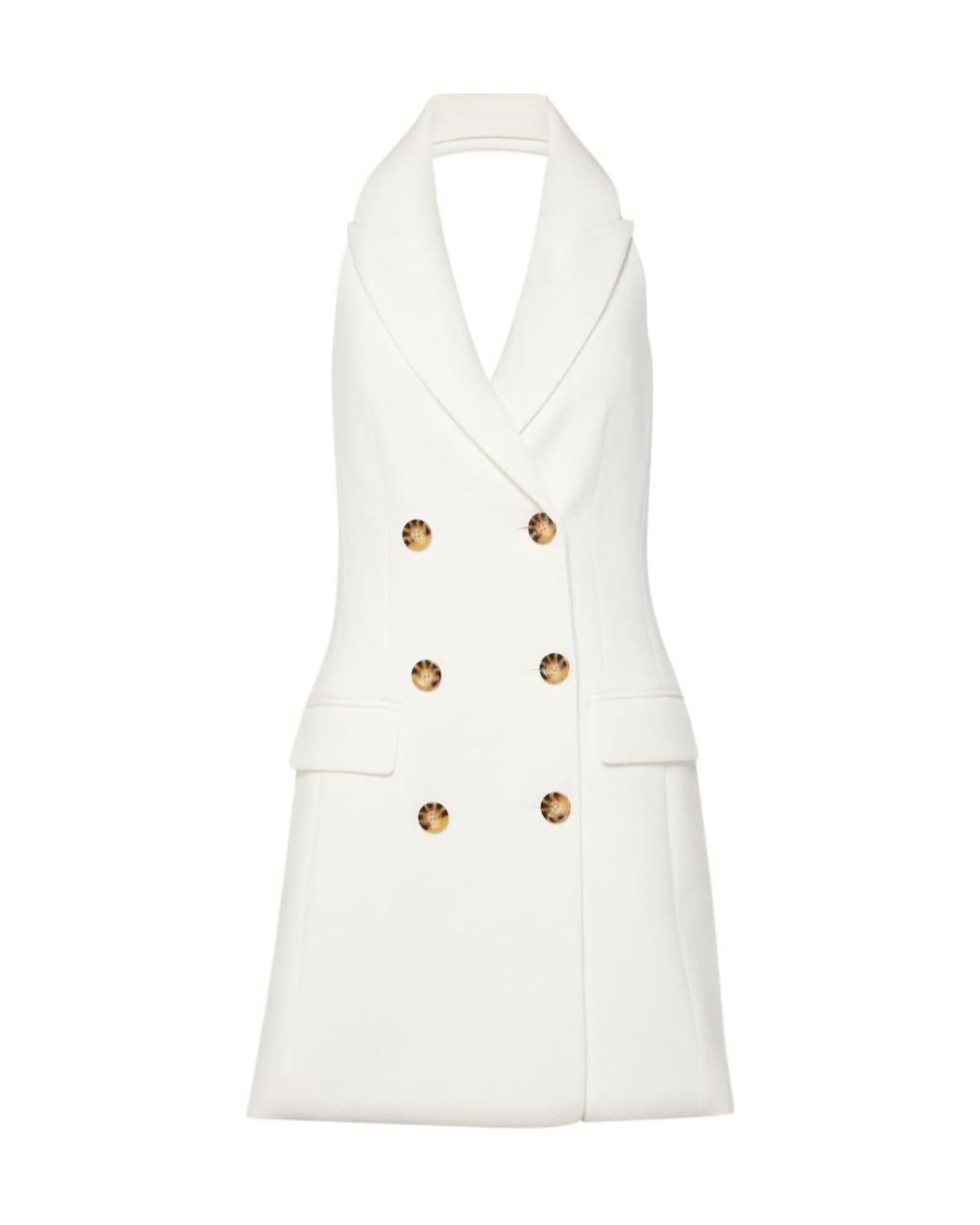 Veronica Beard White Claridge Cotton-Blend Blazer Dress
