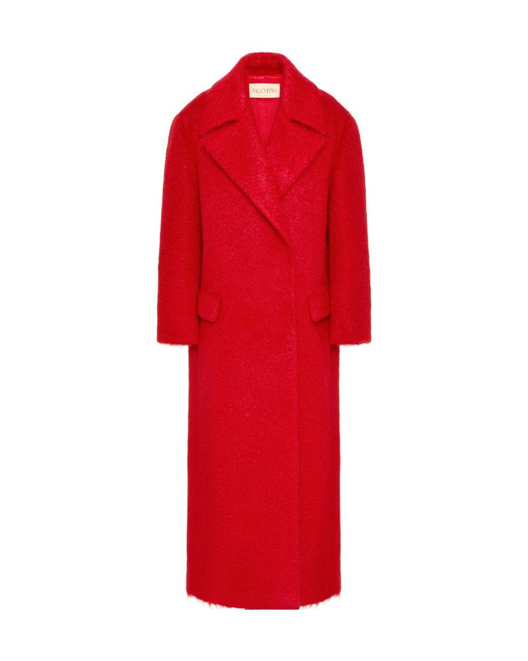 Valentino Red Peak-Lapels Straight Hem Coat