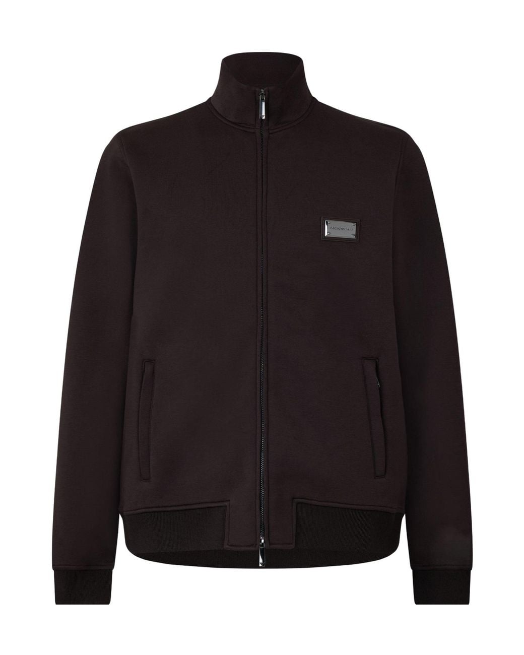 Emporio Armani Black Standcollar Zipup Jacket for men