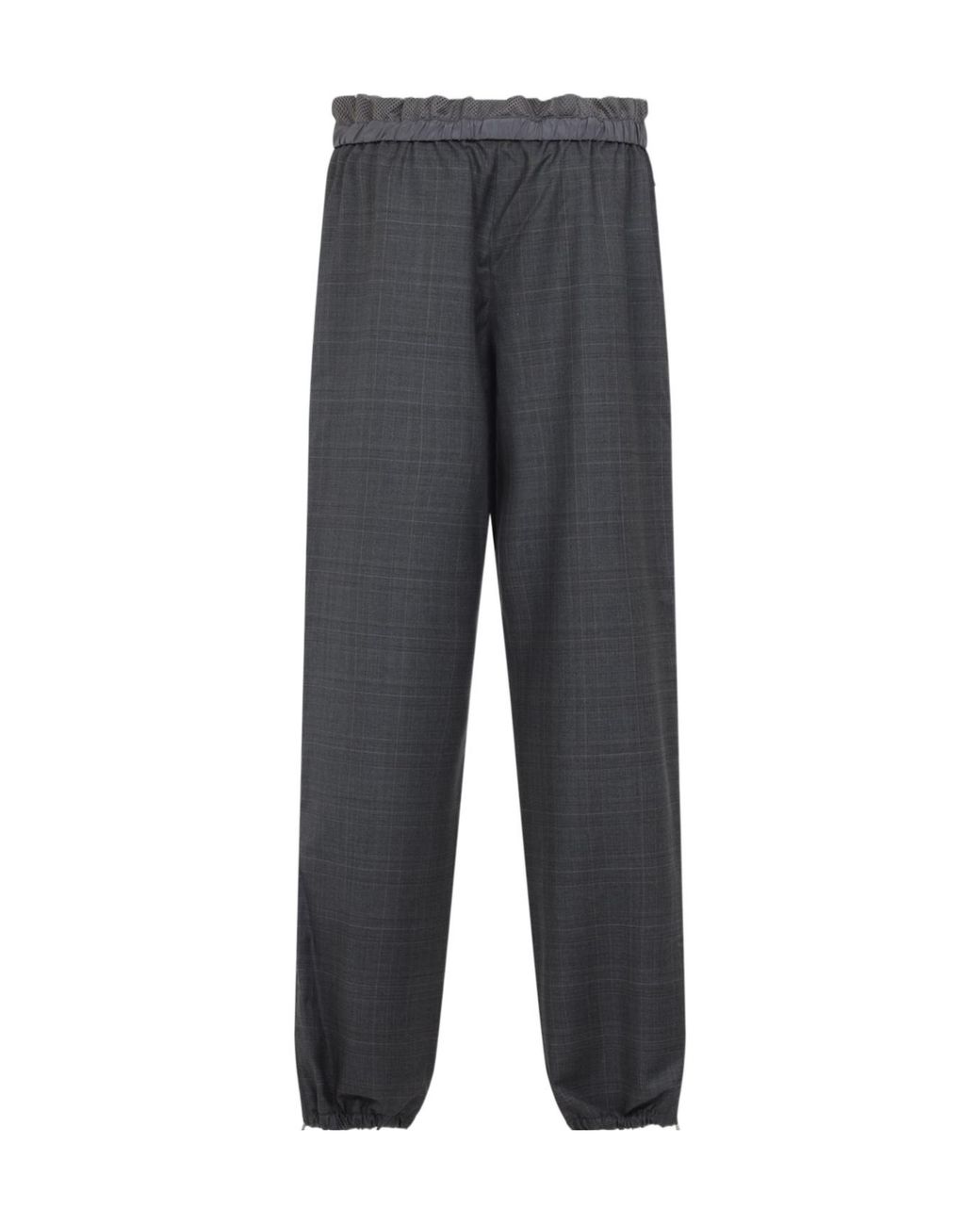 Miu Miu Gray Prince Of Wales Checked Joggers
