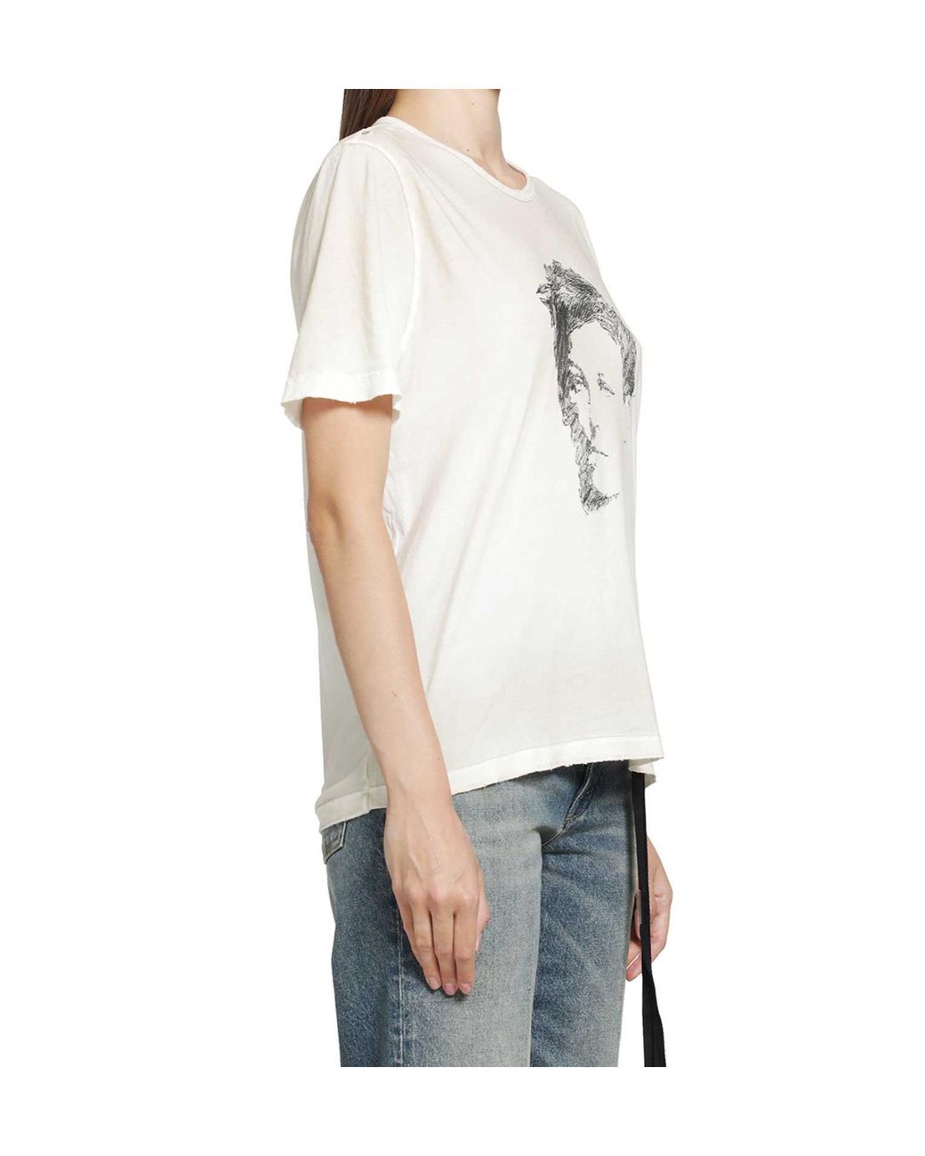 Ann Demeulemeester Blue Distressed T-Shirt