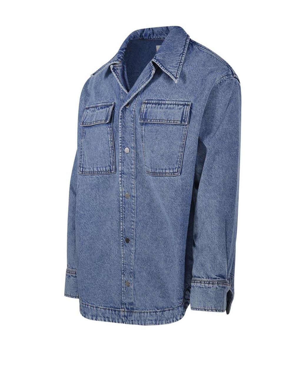 AMI Blue Pocket-Detail Denim Shirt for men