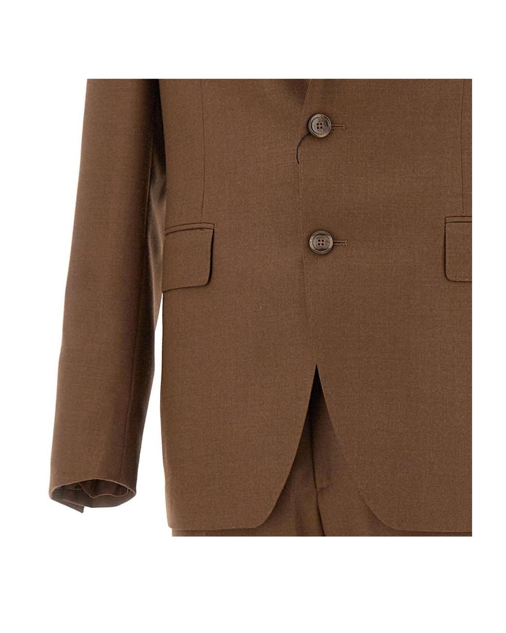 Tagliatore Brown Single-Breasted Tailored Suit for men