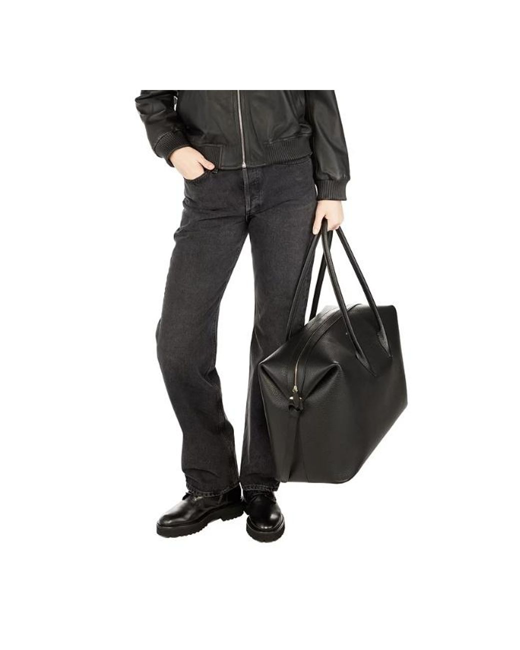 Yuzefi Black Brioche Weekender Shoulder Bag