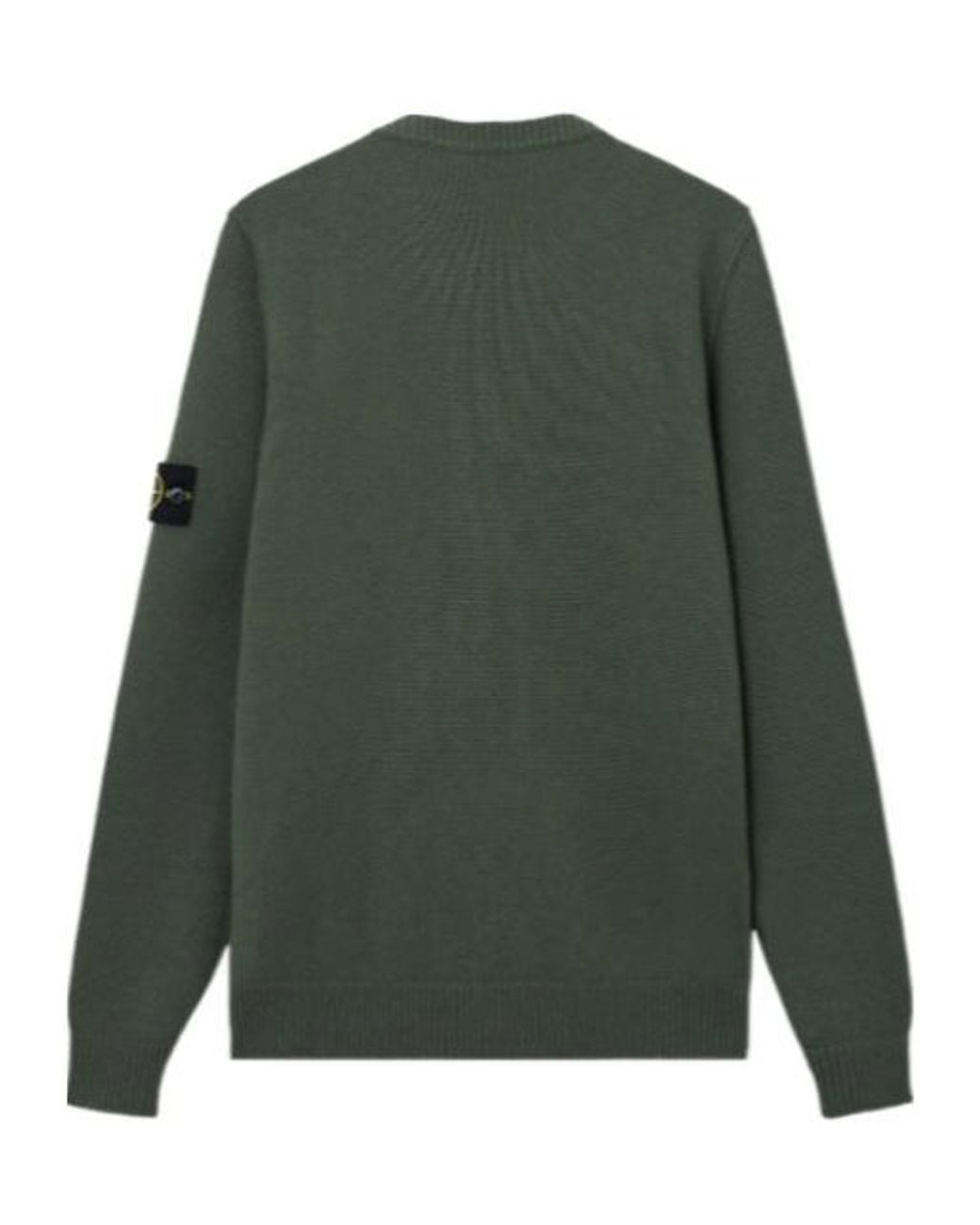 Stone Island Green Logo Patch Crewneck Jumper for men