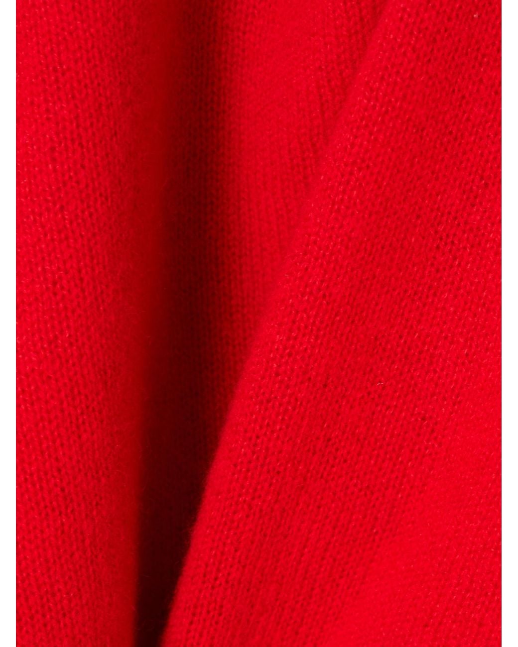 ÉTERNE Red Solid-Color Cropped Cashmere Sweater