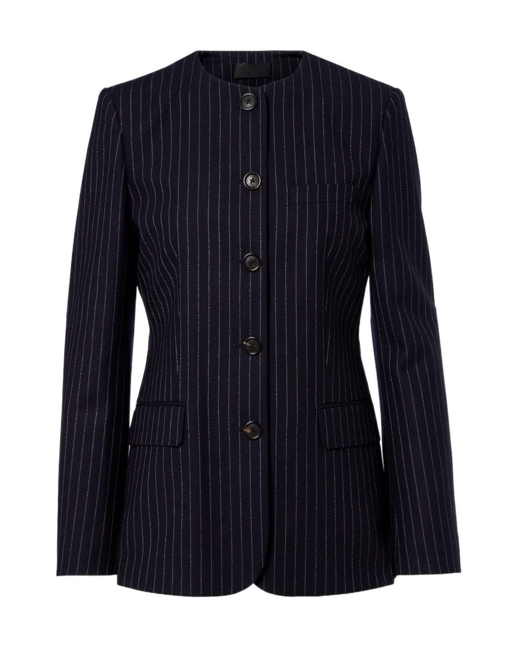 Nili Lotan Blue Pinstripe Wool Jacket