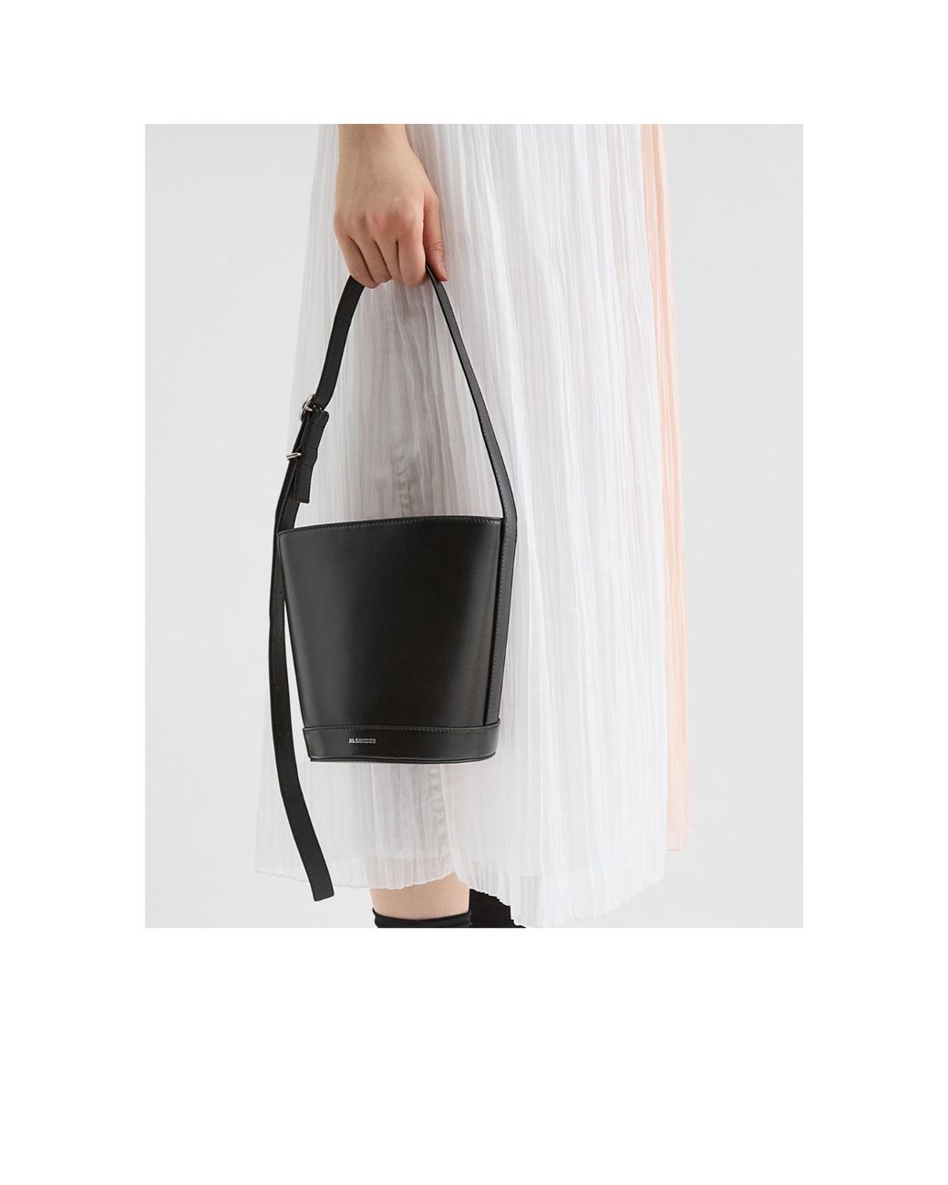 Jil Sander Black Cannolo Bucket Bag