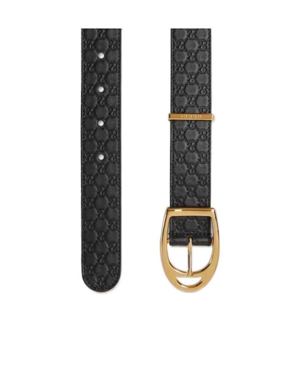 Gucci White Belt With Stirrup Buckle