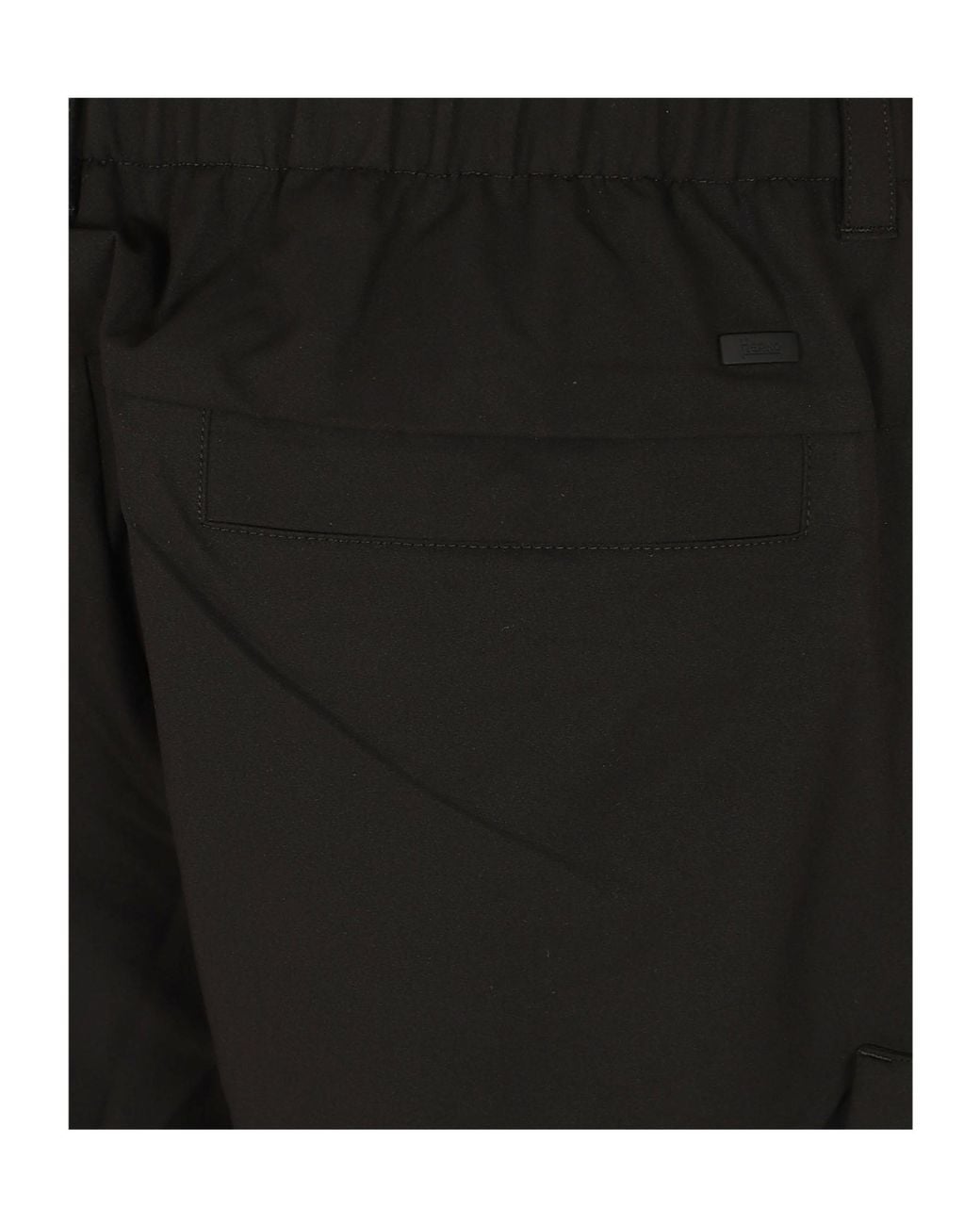 Herno Black Elasticated Waistband Cargo Shorts for men