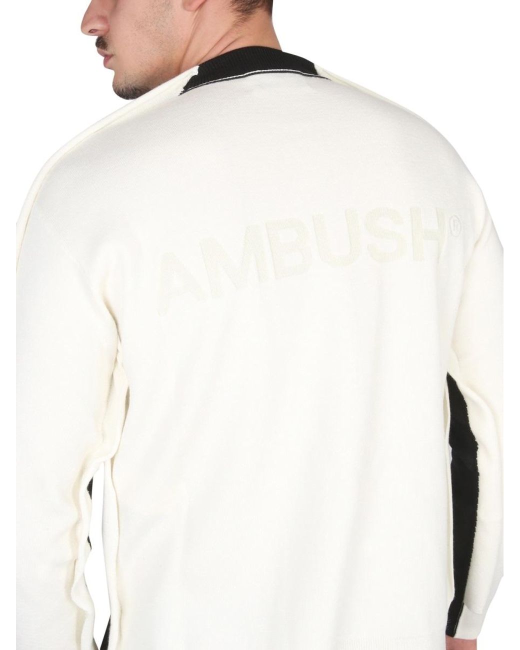 Ambush Black Colour-Block Knit Crewneck Sweater for men