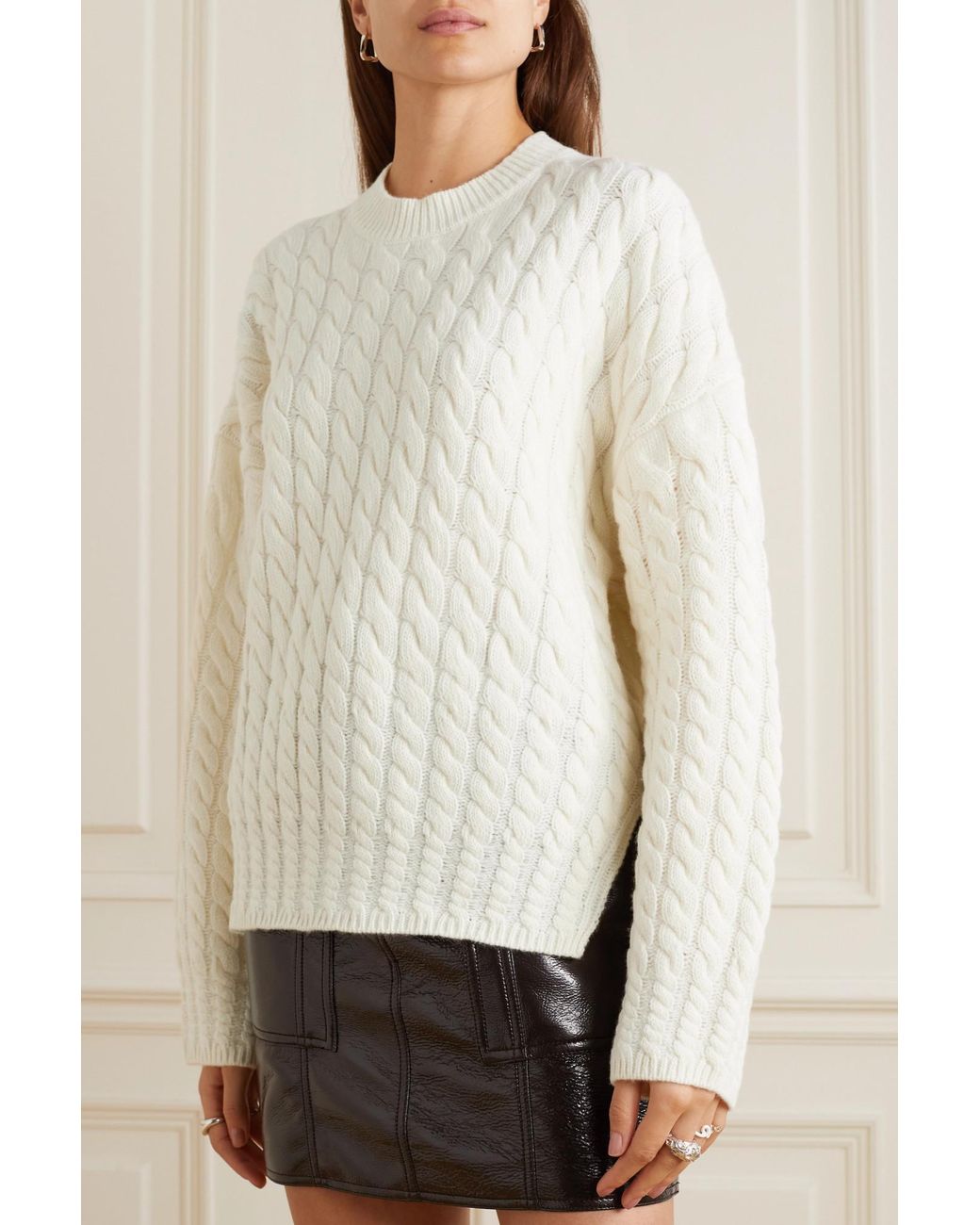 Theory White Cable-Knit Jumper