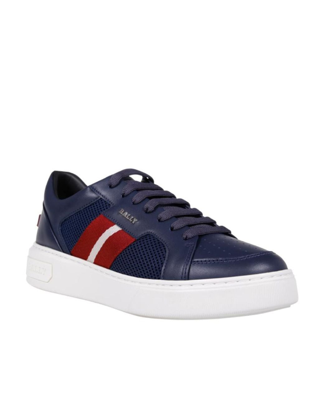 Bally Blue Stripe Detailed Lace-Up Sneakers for men