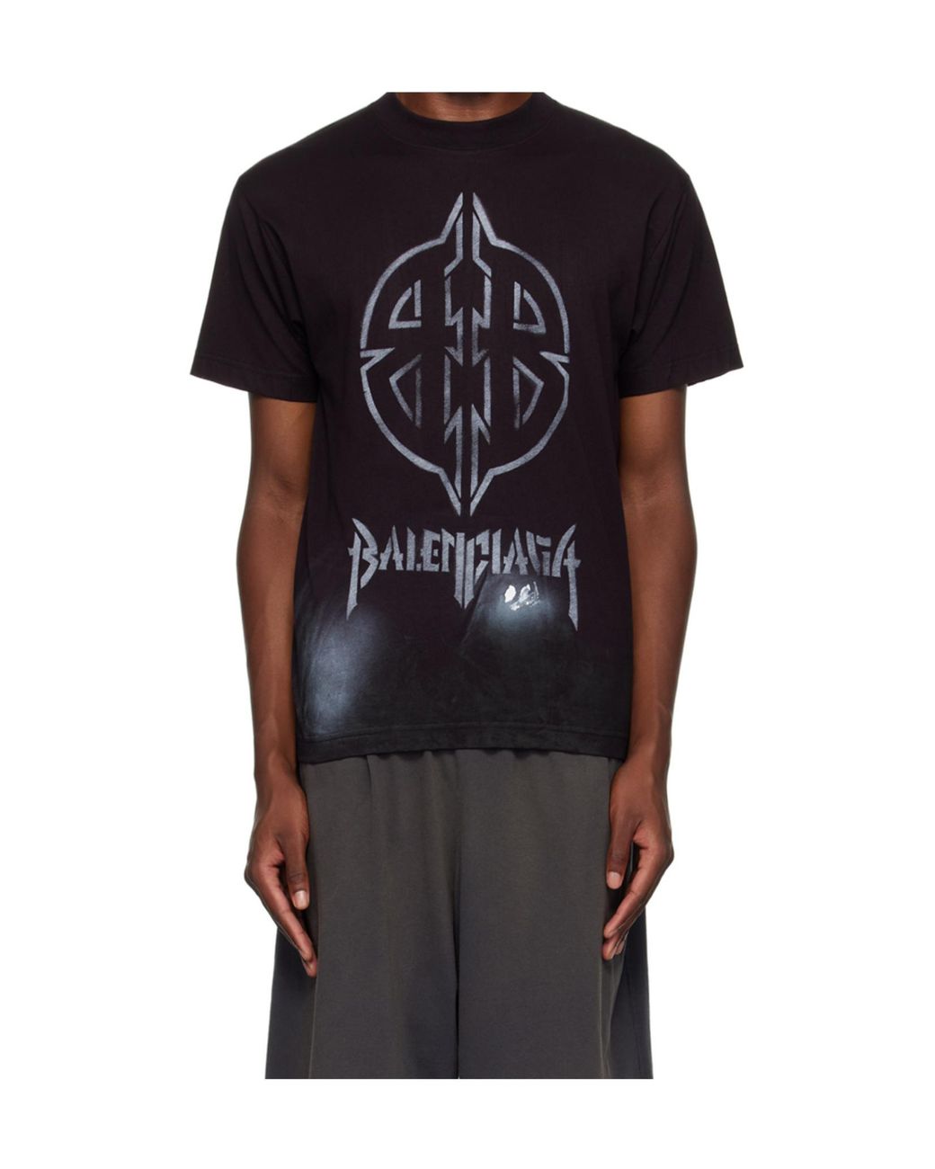 Balenciaga Black Bb Logo Printed Crewneck T-Shirt