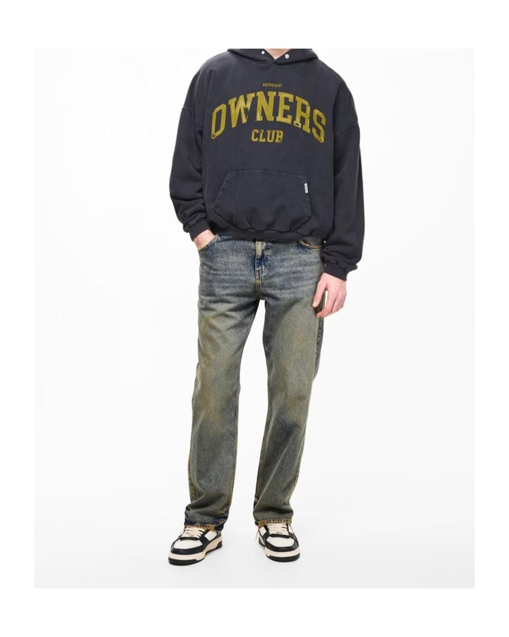 Represent Gray Straight Jeans for men