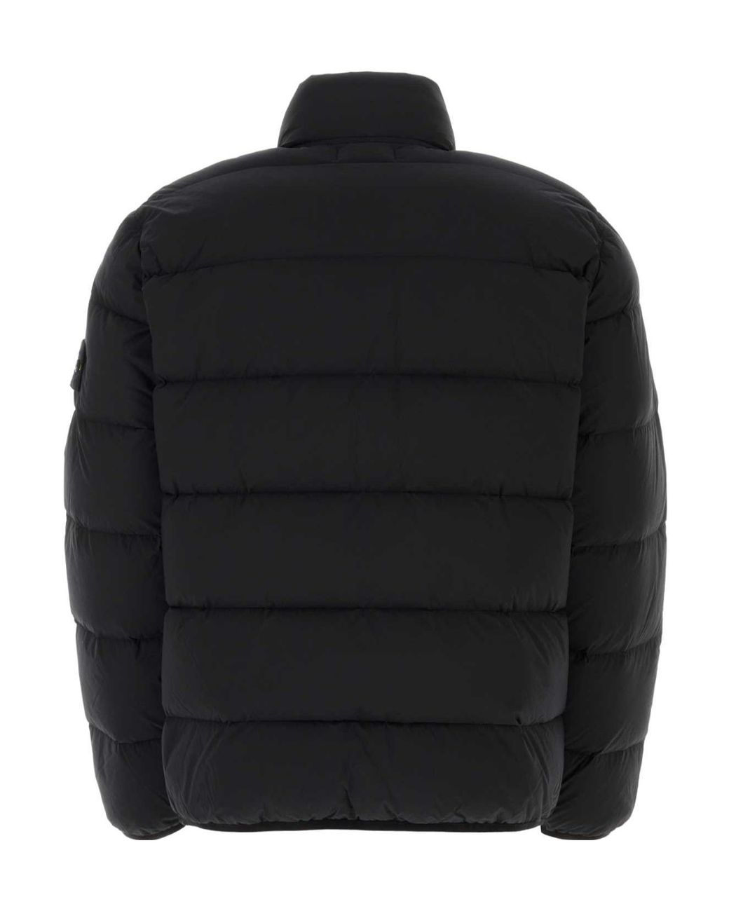 Stone Island Black Funnel Neck Zip-Up Jacket for men