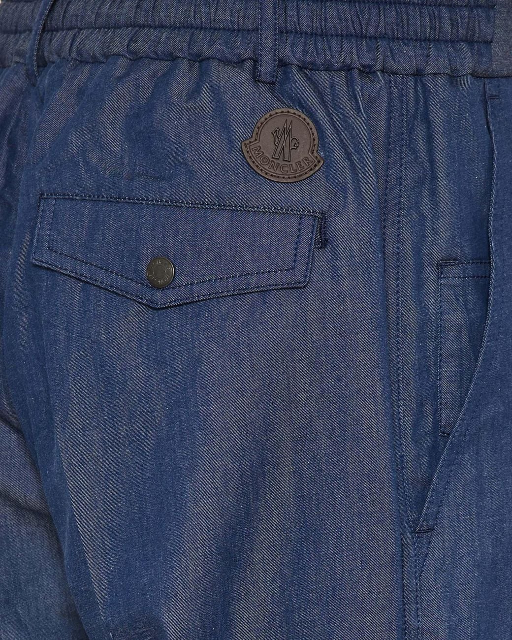 Moncler Blue Elastic-Waist Straight Pants for men