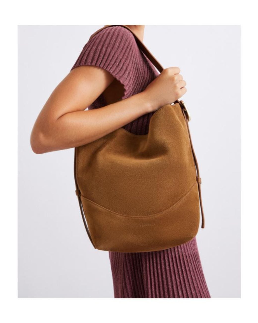 Marella Brown Suede Hobo Bag