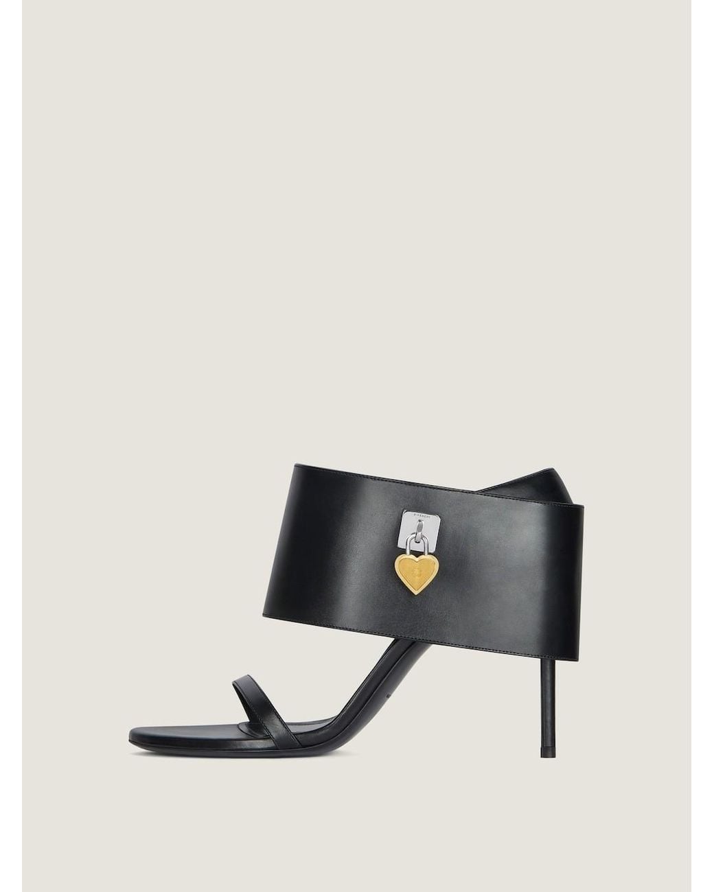 Givenchy Black Shark Lock Detailed Sandals