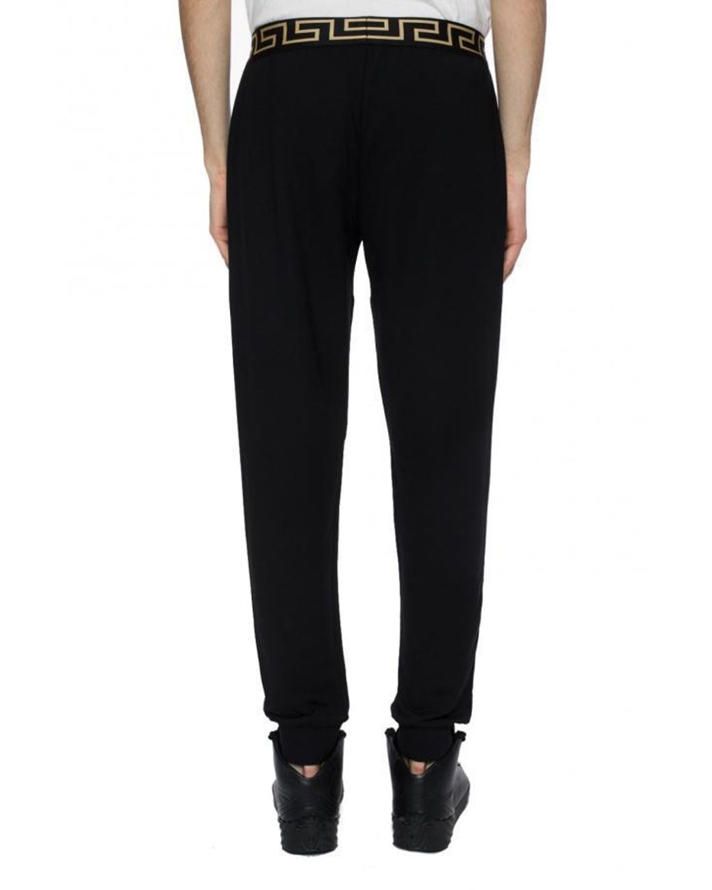 Versace Black Greca Track Pants for men