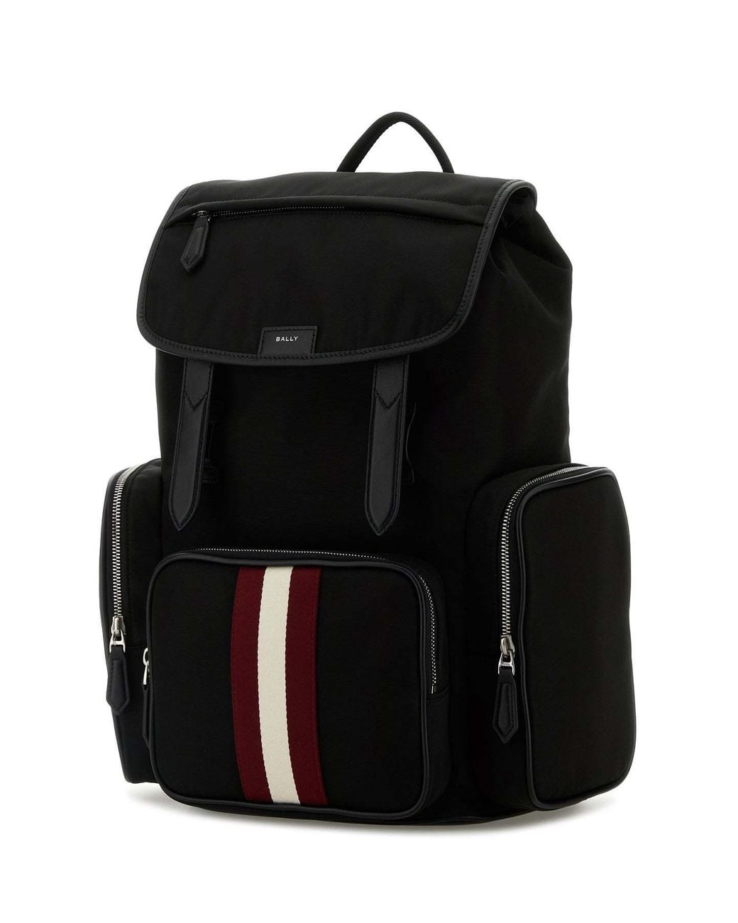 Bally Black Logo Printed Code Explorer Backpack for men