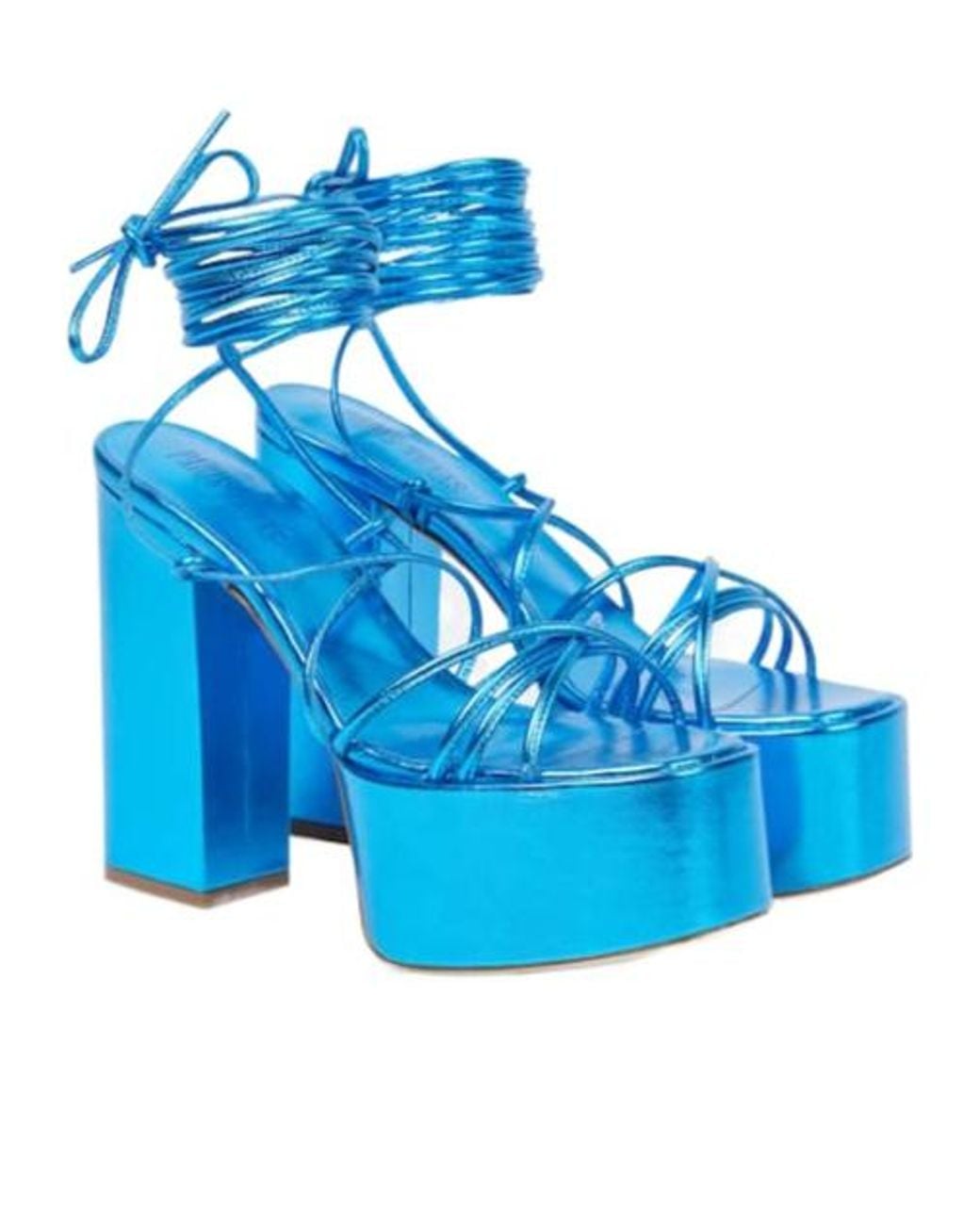 Paris Texas Blue Malena 130 Leather Platform Sandals