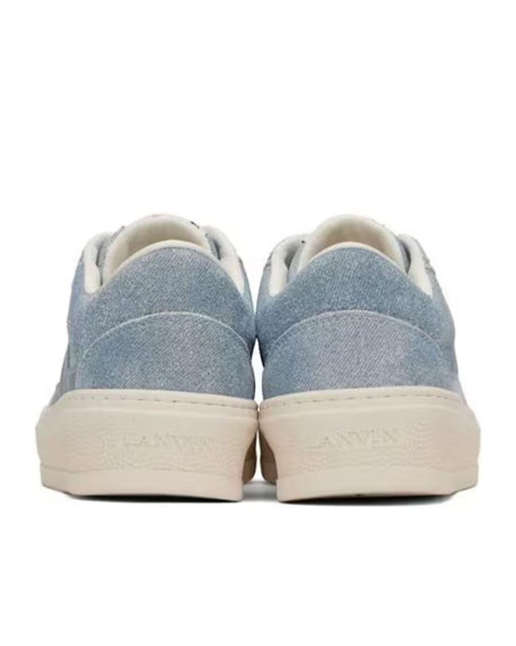 Lanvin Blue Logo-Detail Denim-Panel Sneakers for men