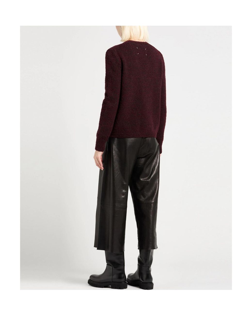 Maison Margiela Purple Two-Tone Knit Cardigan