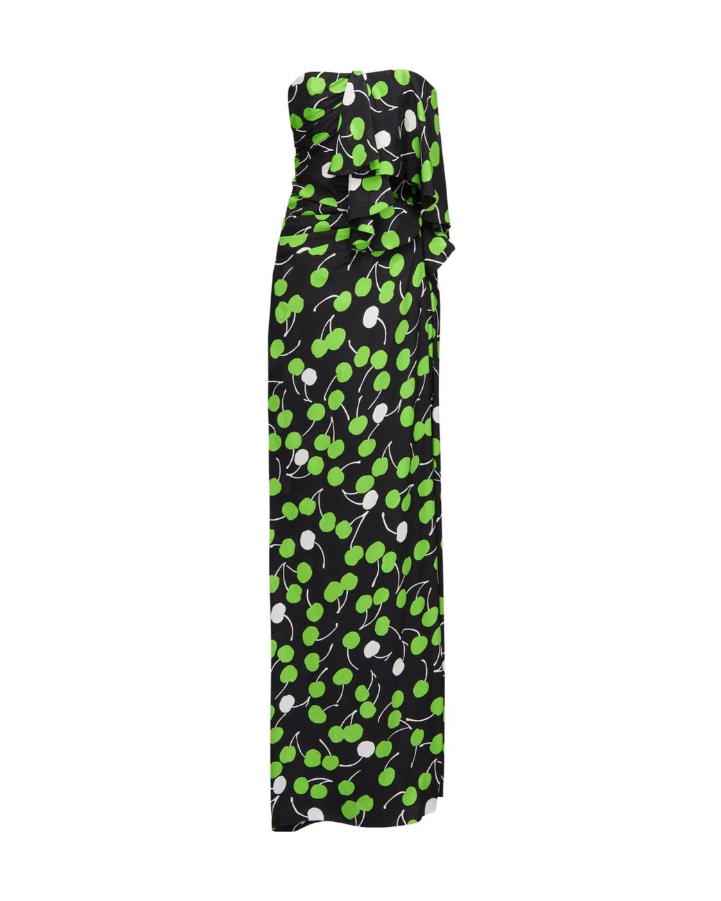 Saint Laurent Green Strapless Dress