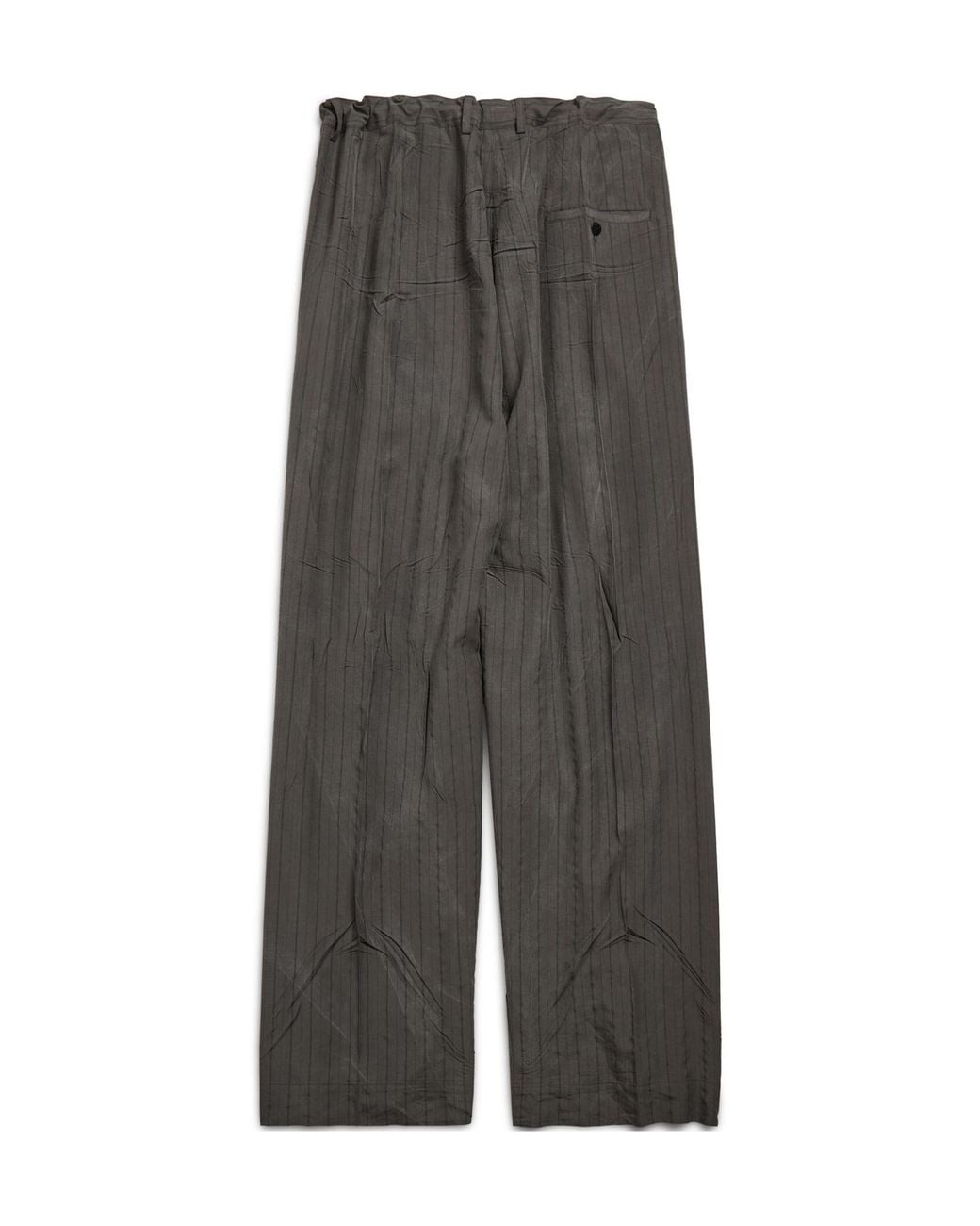 Balenciaga Gray Pinstriped Fluid Tailored Pants for men