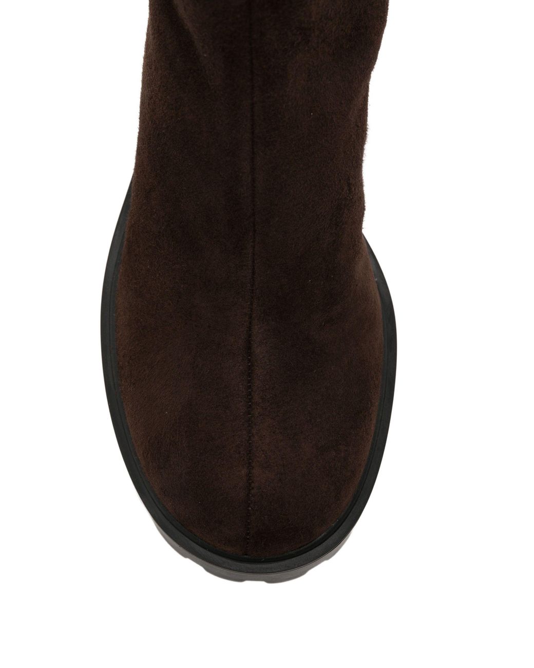 Prada Brown Logo-Plaque Chunky-Sole Boots