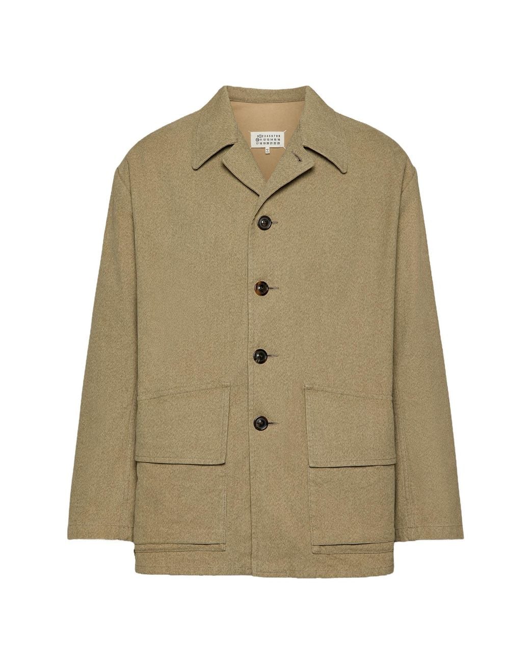 Maison Margiela Green Drop Shoulder Caban Jacket for men