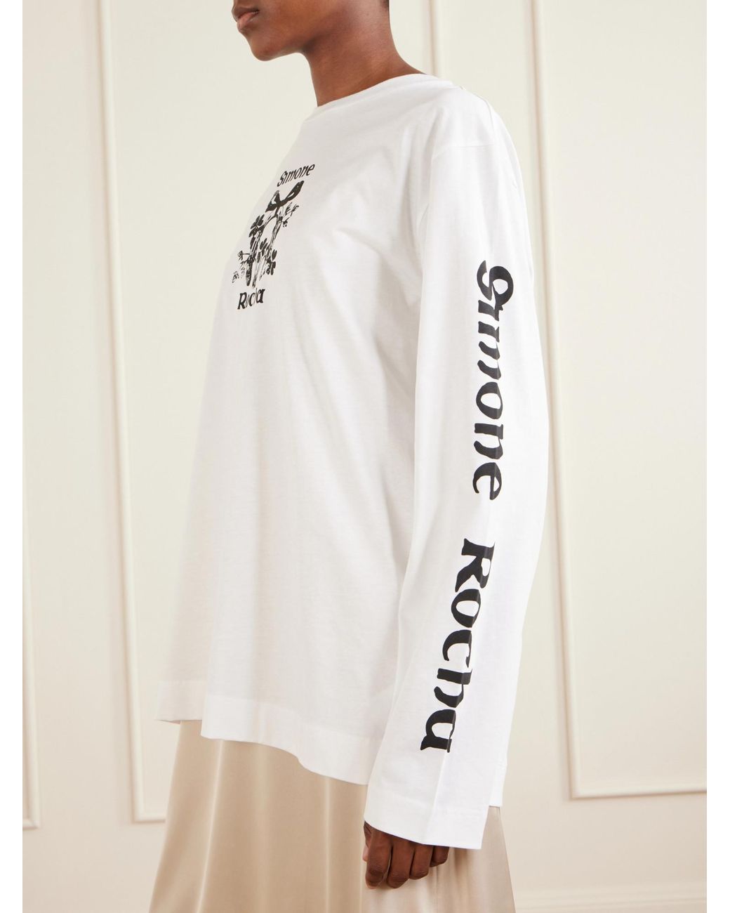 Simone Rocha White Logo-Printed Cotton-Jersey T-Shirt