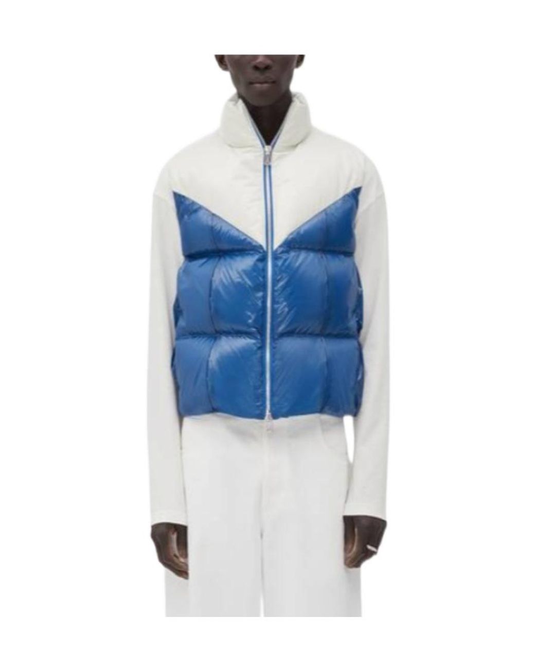 Bottega Veneta Blue Zipper Quilted Vest for men
